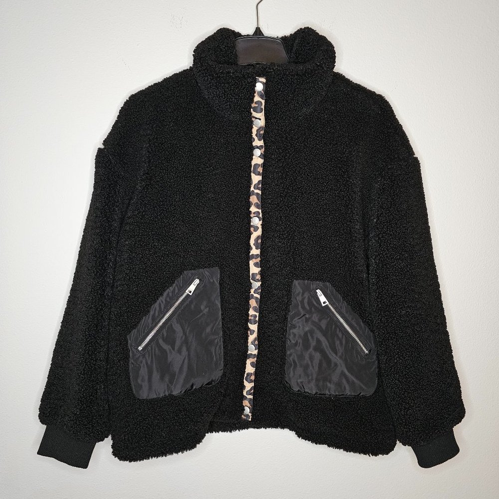NWT Levi's Women's Black Sherpa Teddy Jacket Size XL